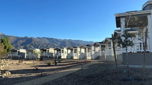 Picture in Ojai of tiny houses at mesa